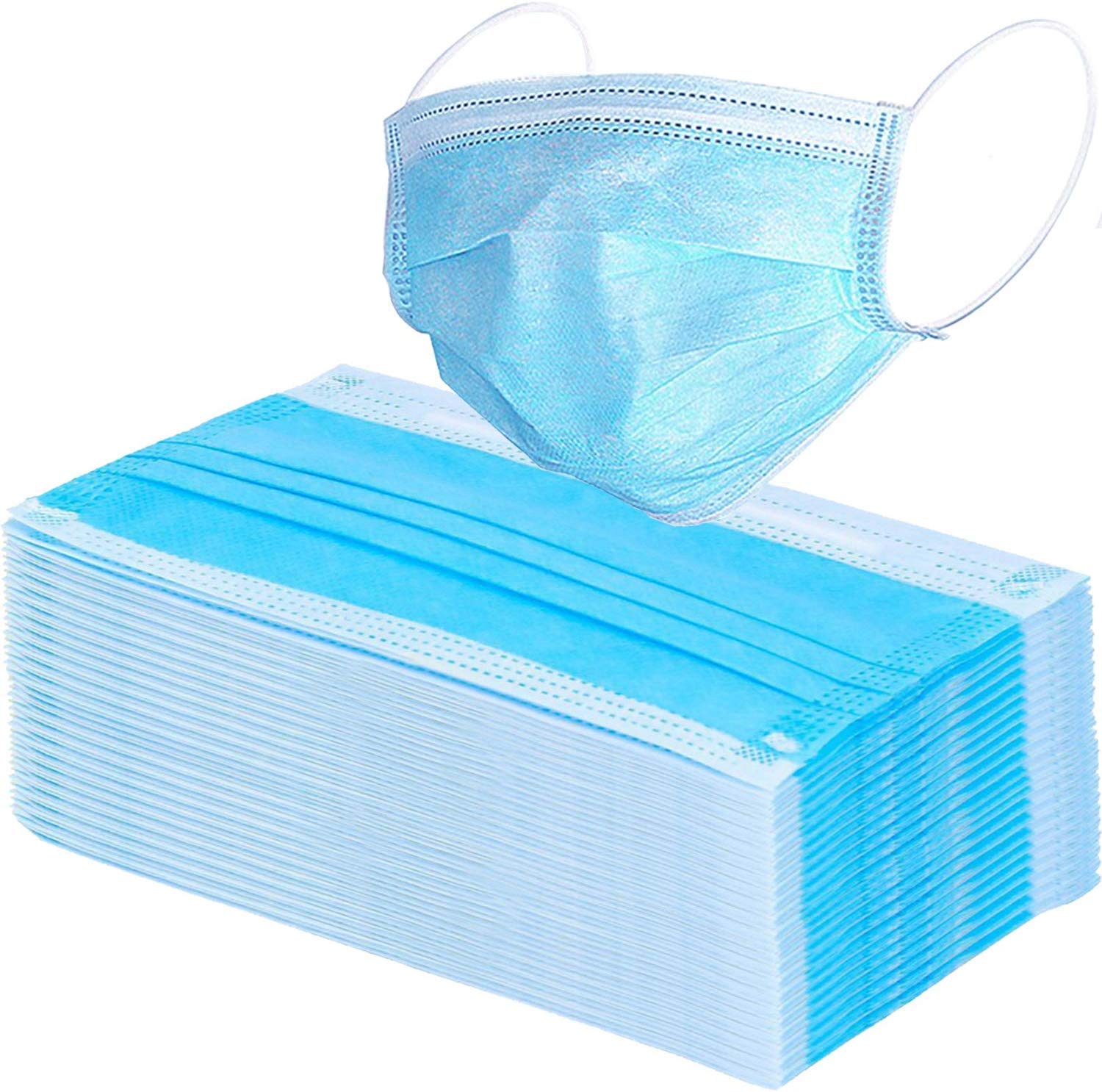 PROSENCE Non Woven fabric Surgical Mask 3 Layer With Nose Clip100  Disposable Face Mask Pack Of 100 Pcs 3Ply Surgery Mask Use&Throw Mask  Sargical